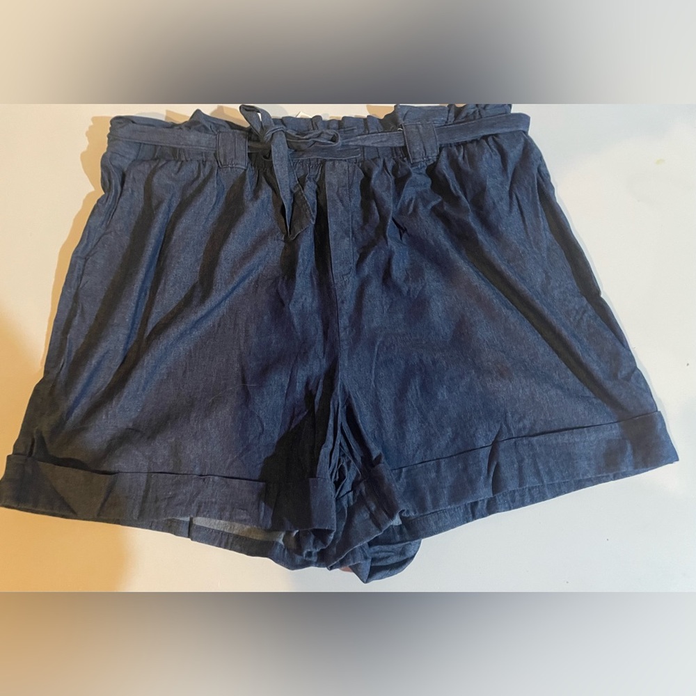 New Look Dark Blue Tie-Waist Shorts 2X NWT